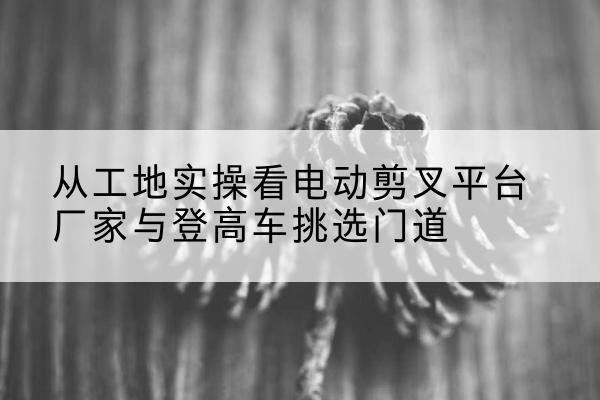 叶县电动剪叉升降平台厂家-从工地实操看电动剪叉平台厂家与登高车挑选门道