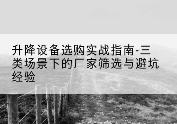 叶县移动式升降机厂家推荐-升降设备选购实战指南-三类场景下的厂家筛选与避坑经验